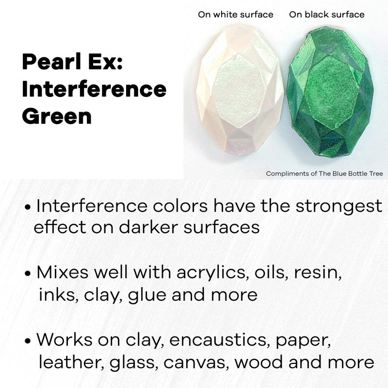 Jacquard Pearl Ex Pigment Powder 0.5 oz Interference Green - Loose Mica Powder for Epoxy Resin, Watercolors, Calligraphy Ink & Clay - Epoxy Pigment Powder - Epoxy Resin Color - Image 2